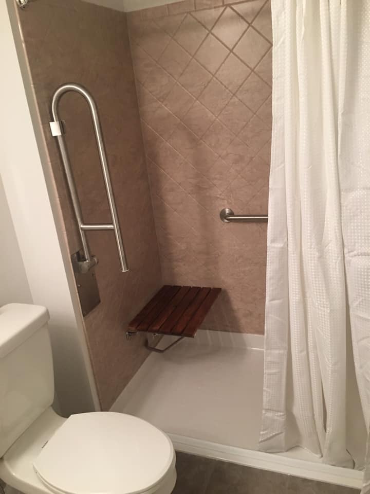 shower with bench